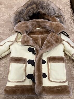 KIDS EL JEFE SHEARLING MOTO JACKET BLACK SIZE 3 For Toddlers 3-5 Years Old KIDS
